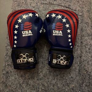 Ing USA Boxing Gloves - Navy and Crimson